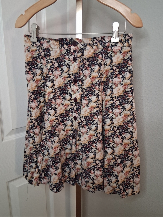 Brooks Dresses & Skirts - Vintage Brooks Fashions Floral Button Down Mini Skirt Juniors Medium